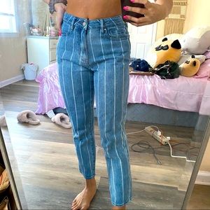 LIGHTLY WORN Pin Stripe Denim Jeans